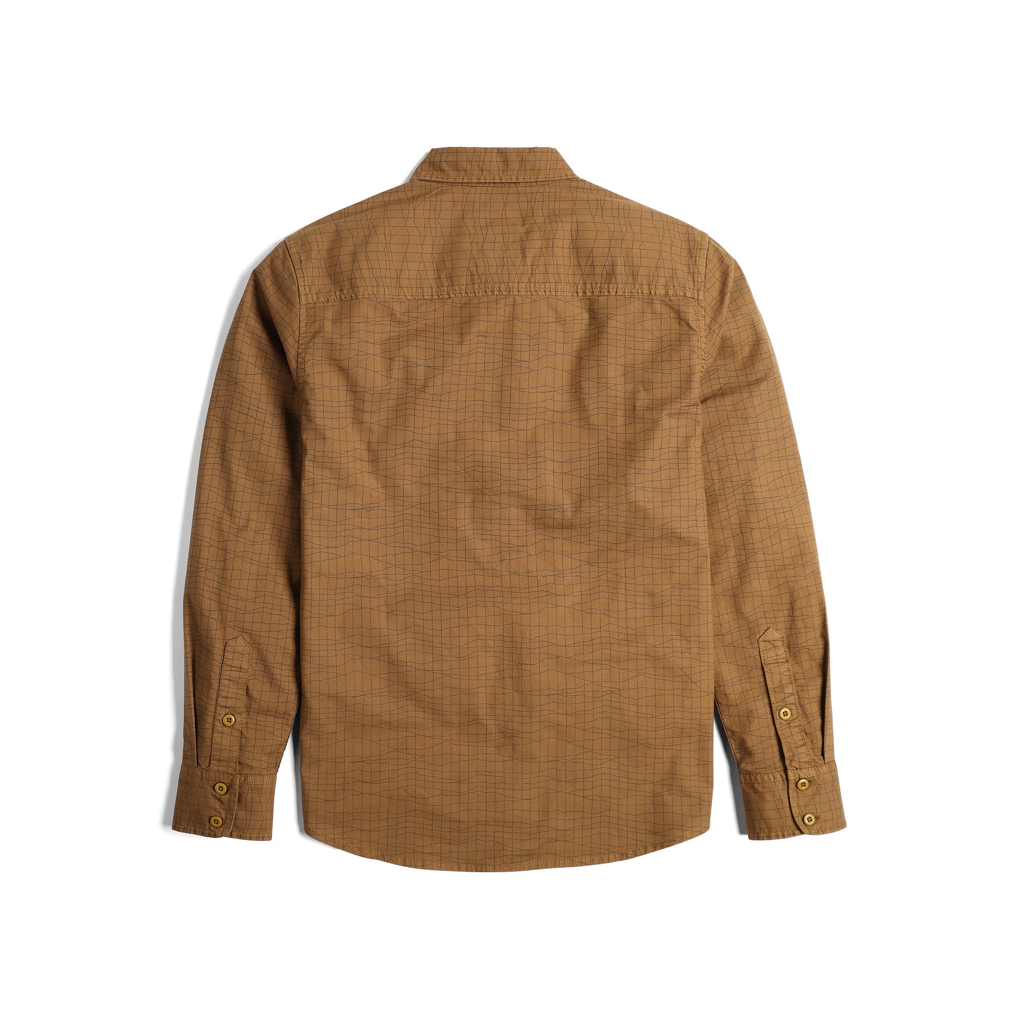 Vue arrière de la Chemise  Topo Designs Dirt Desert - Hommes  en "Dark Khaki Terrain"