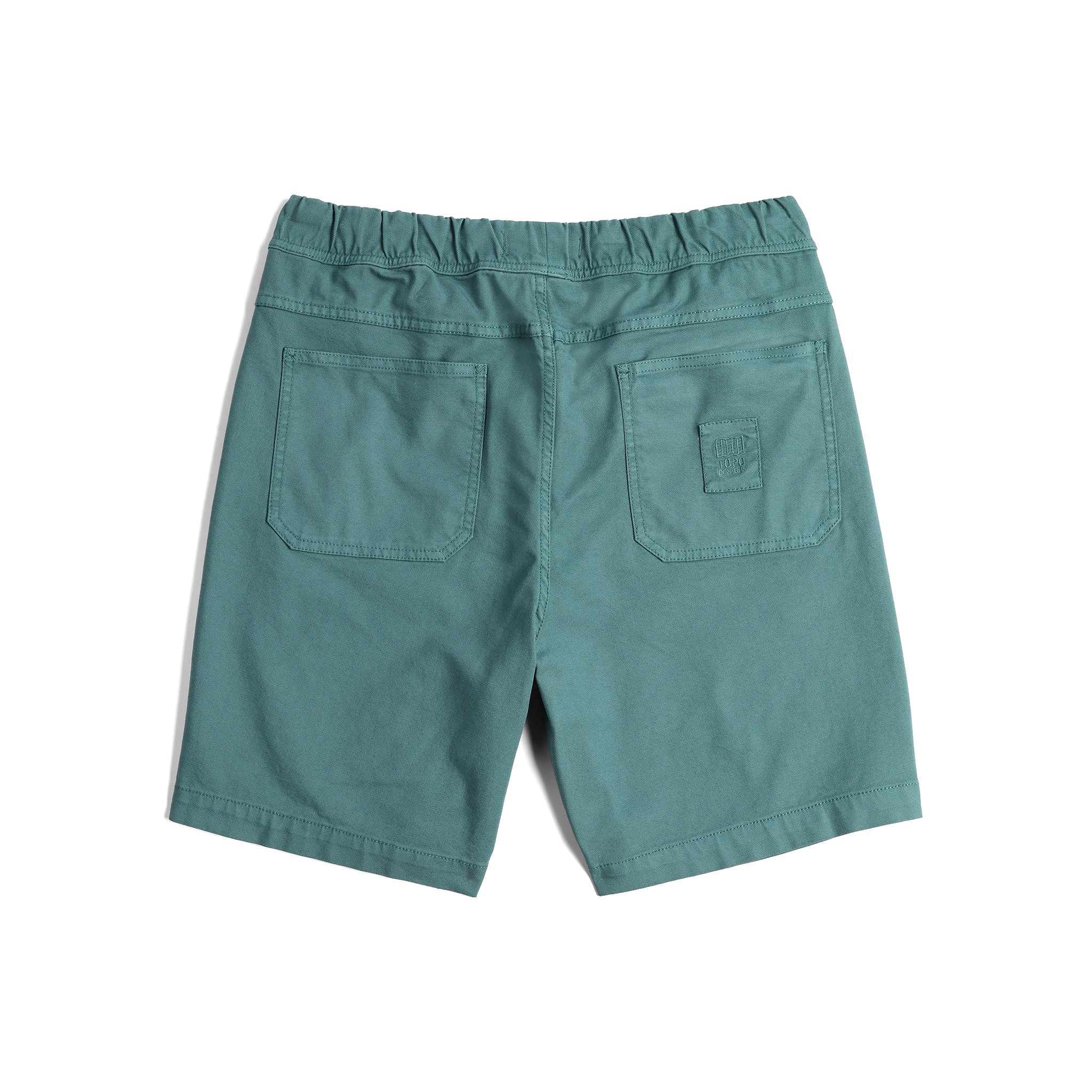 Vue arrière du Topo Designs Dirt Shorts - Hommes en "Sea Pine"