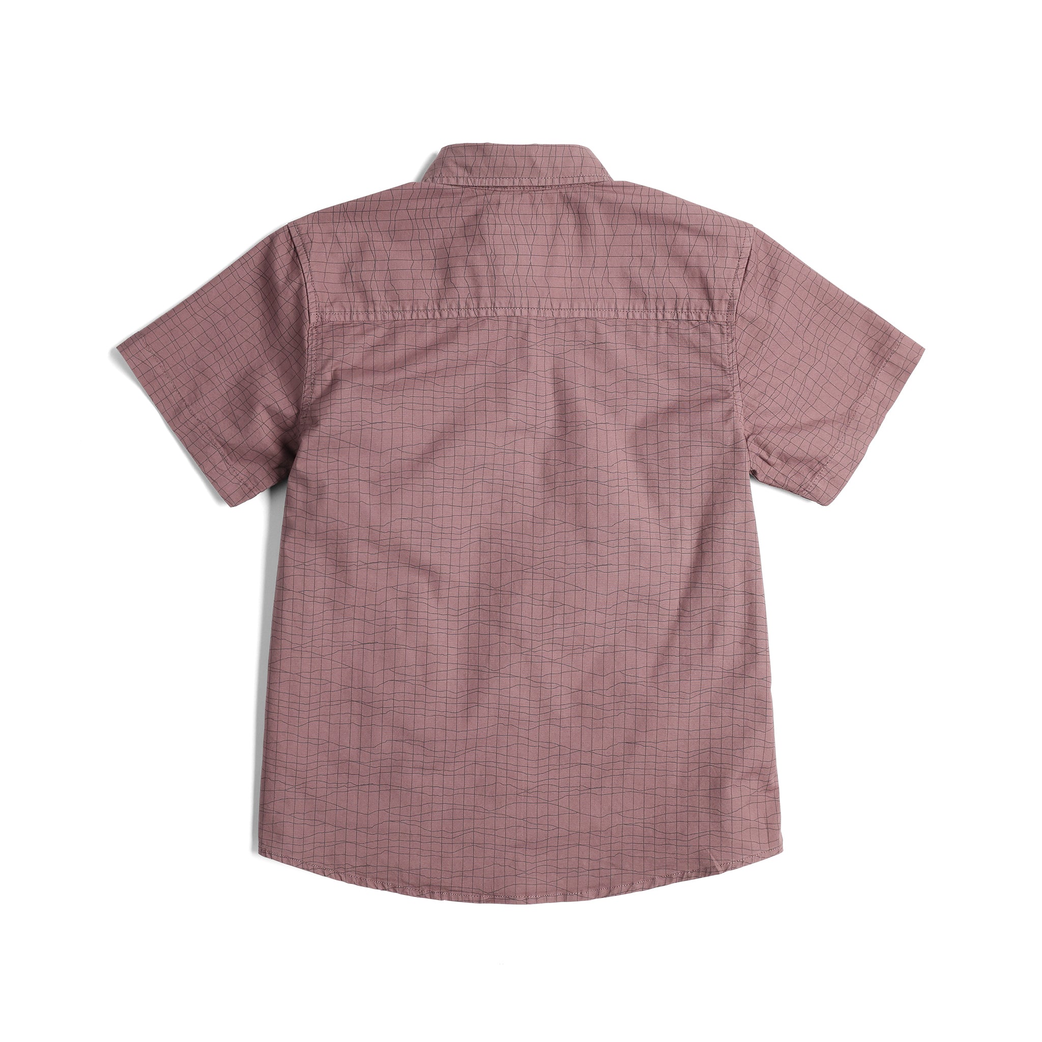 Vue arrière de Topo Designs Dirt Desert Chemise Ss - Femmes in "Peppercorn Terrain"