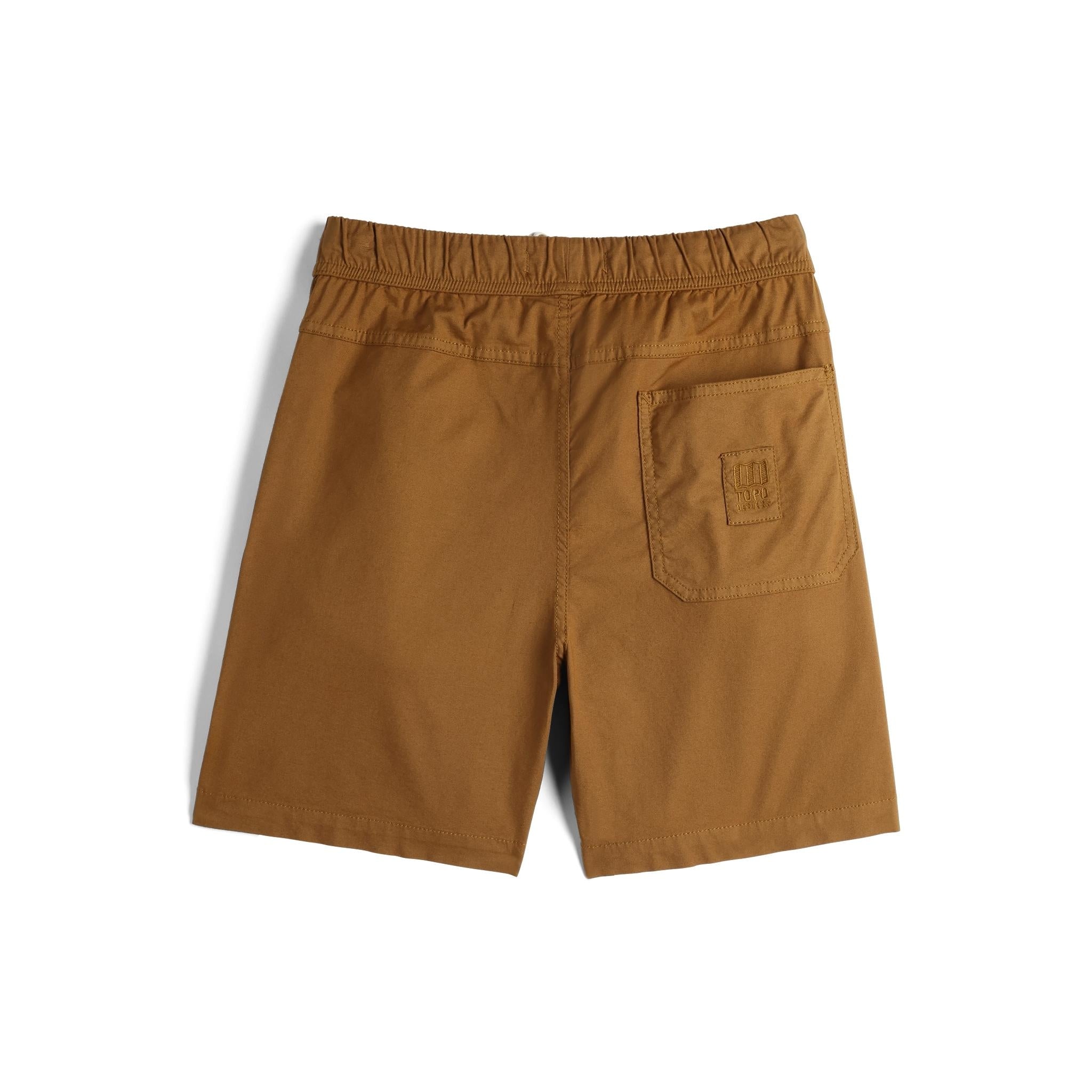 Vue arrière du short Topo Designs Desert - Hommes en "Dark Khaki" (kaki foncé)