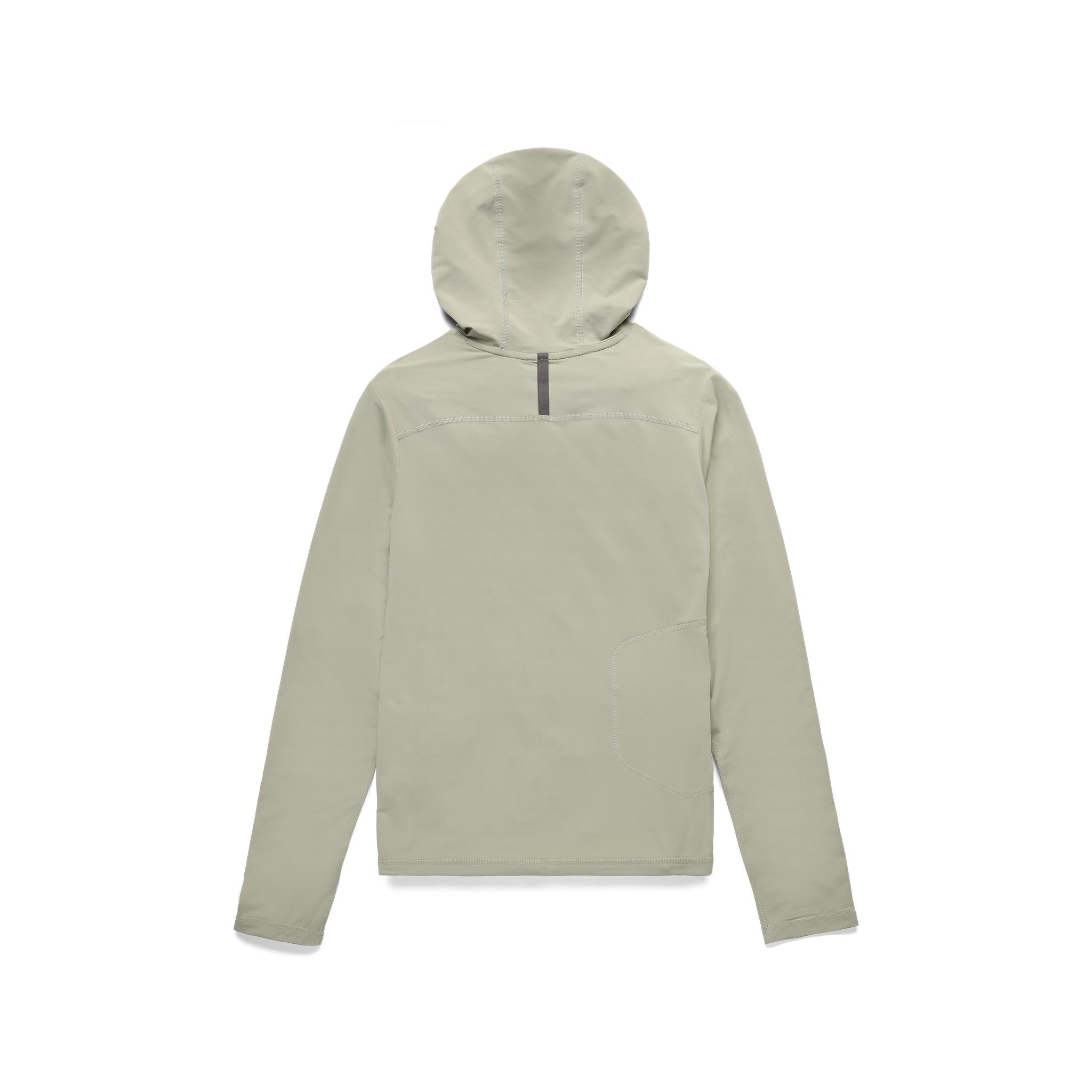 Vue arrière du Topo Designs Sun Hoodie - Femmes en "Dried Sage" (sauge séchée)