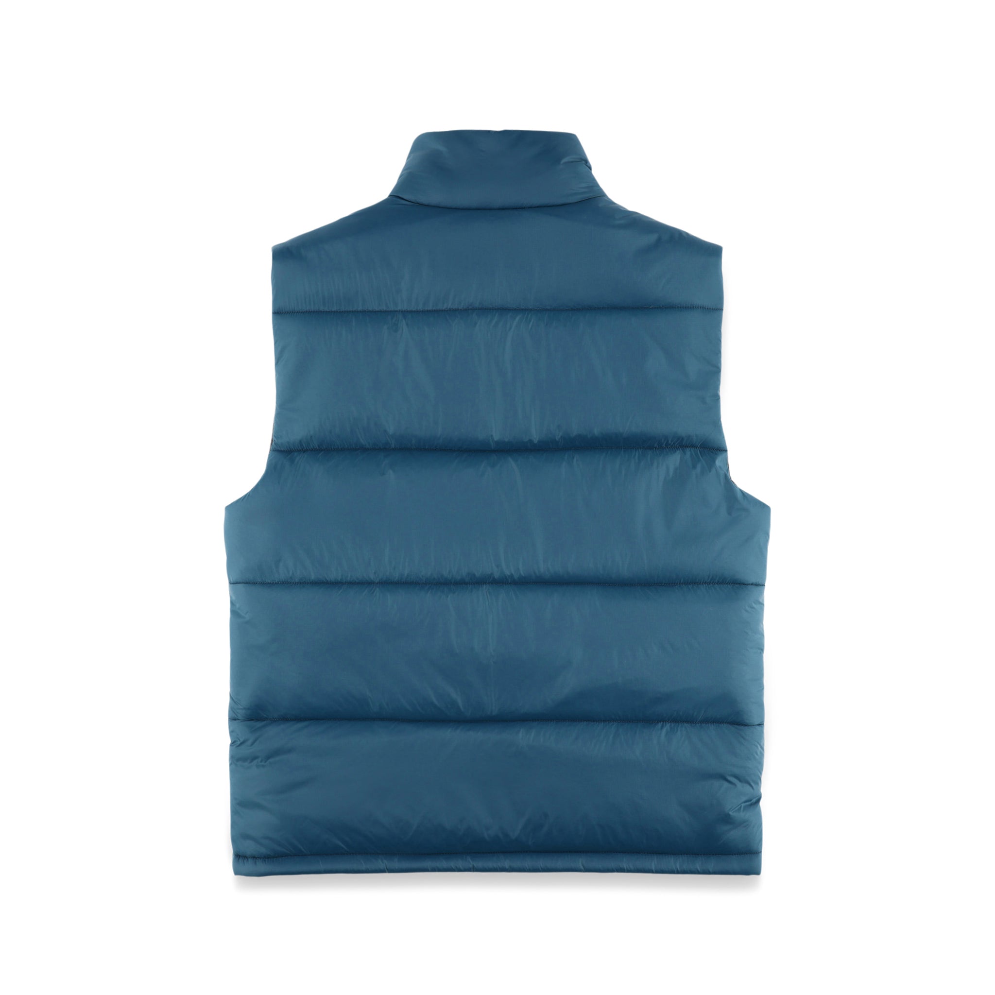 Dos de la veste isolée Topo Designs Hommes Mountain Puffer recycled en "Pond Blue"