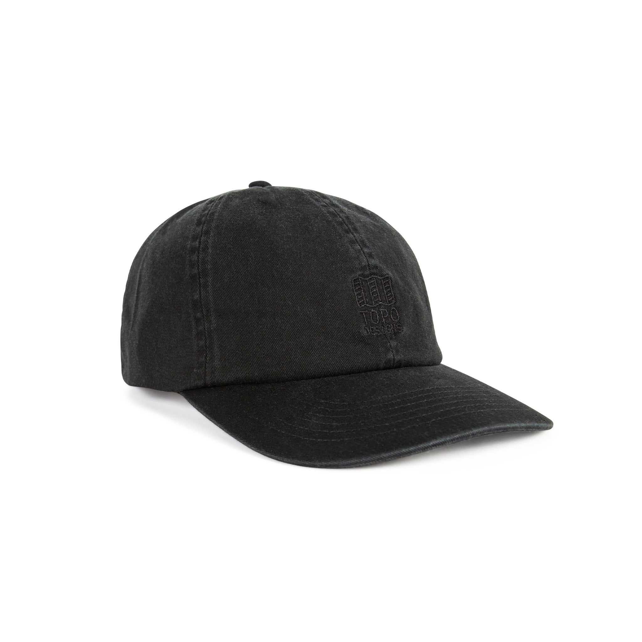 Topo Designs Mountain Ball Cap casquette logo en coton en "Black".